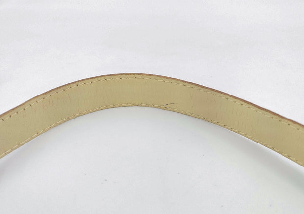 Vintage Chanel beige and gold hardware double CC logo belt