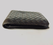 Bottega Veneta dark brown compact bifold wallet