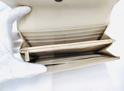 Christian Dior iridescent silver gold hardware caro orchard 30 Montaigne flap long wallet