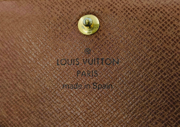 Louis Vuitton LV Monogram Portefeuille Tresor Bifold flap Wallet M61736 gold hardware