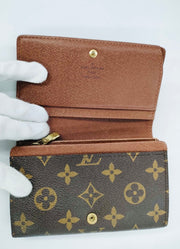 Louis Vuitton LV Monogram Portefeuille Tresor Bifold flap Wallet M61736 gold hardware
