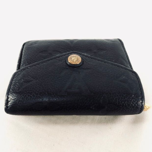 Louis Vuitton LV Monogram Empreinte black gold hardware Zoe trifold compact flap Wallet