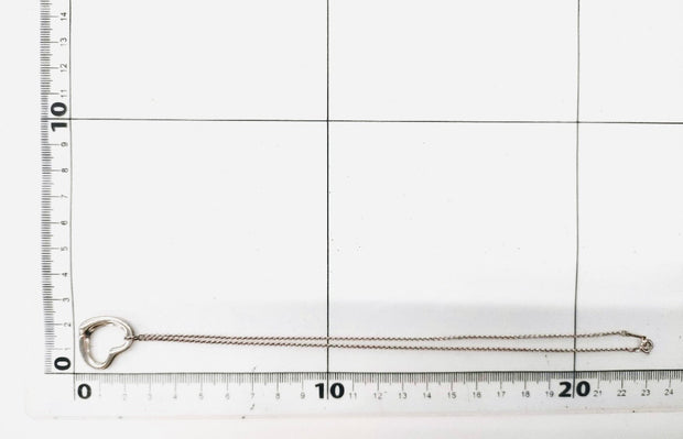 Tiffany & Co. Elsa peretti 925 sterling silver open heart 2cm pendant necklace