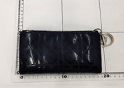 Lady Dior Black trifold long
wallet, silver hardware, patent leather