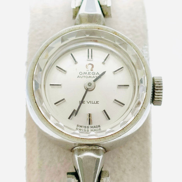 Vintage omega automatic de ville stainless steel white dial watch