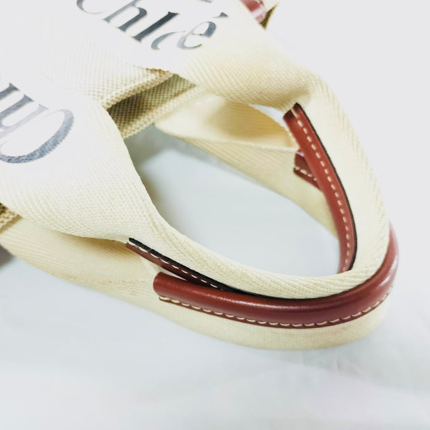 Chloe woody classic logo small tote bag with strap