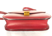 Celine classic medium smooth leather box bag, red and gold hardware