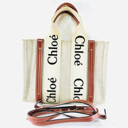 Chloe woody classic logo small tote bag with strap