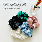 TSM- 100% Mulberry Silk Oversized Scrunchie 6cm (XL) K-style