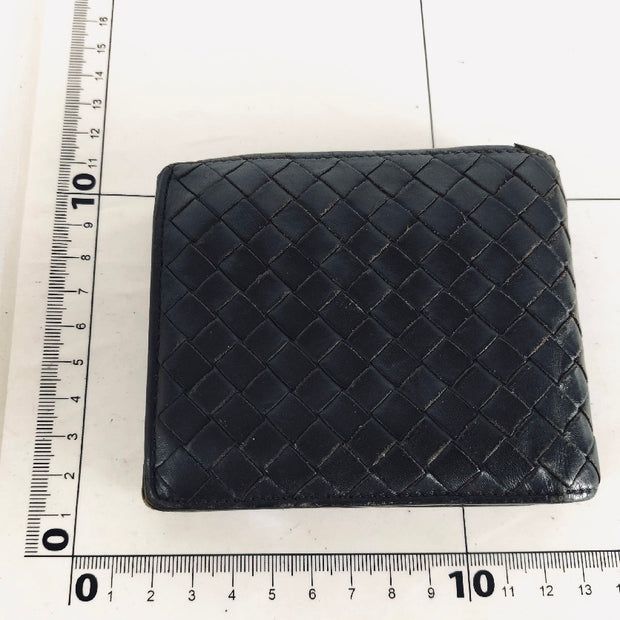 Bottega Veneta dark brown compact bifold wallet