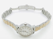 Vintage omega automatic geneve two tone gold and stainless steel white dial watch