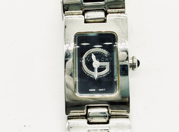 Givenchy quartz monogram bracelet black rectangular dial watch