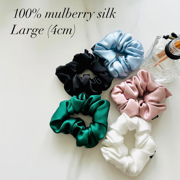 TSM- 100% Mulberry Silk Scrunchie 4cm (Large)