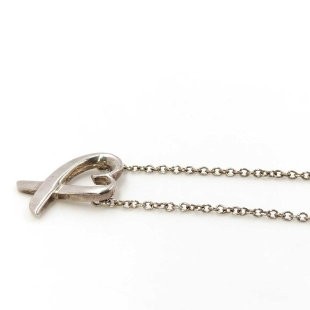 Tiffany & Co. Paloma Picasso 925 sterling silver loving heart pendant necklace