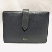 Celine medium grey and gold hardware strap compact bifold wallet