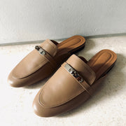 Frame Lock Mules Loafer (Taupe Brown)