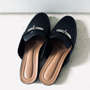 Frame Lock Mules Loafer (Black)