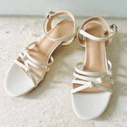 Linea Strappy Knots Heel Sandals (White)