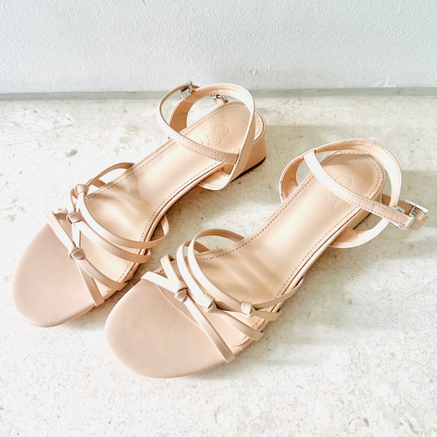 Linea Strappy Knots Heel Sandals (Blush Pink)