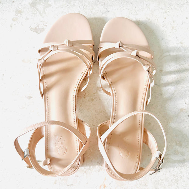 Linea Strappy Knots Heel Sandals (Blush Pink)