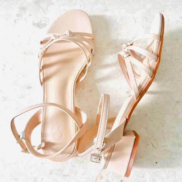 Linea Strappy Knots Heel Sandals (Blush Pink)