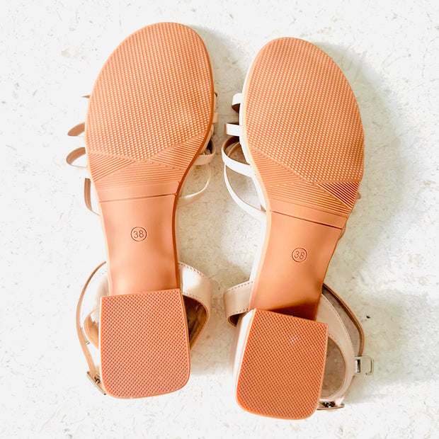 Linea Strappy Knots Heel Sandals (Blush Pink)