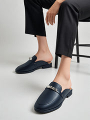 Frame Lock Mules Loafer (Black)