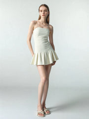 Lune Ribbon Bow Mesh Heel (White)