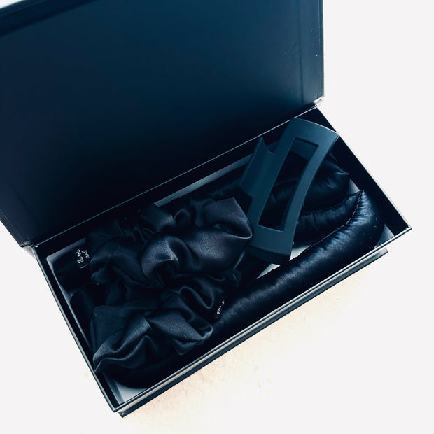 TSM- 100% Mulberry Silk Heatless Hair Curler Set (Headband, Scrunchies & Claw Clip)