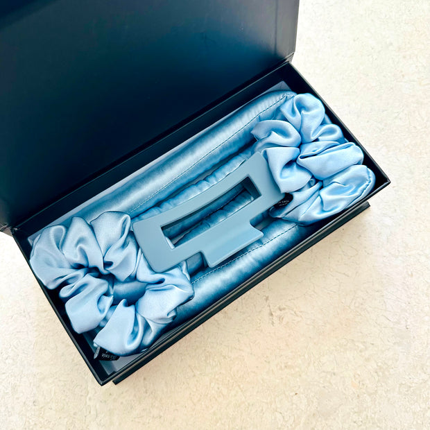 TSM- 100% Mulberry Silk Heatless Hair Curler Set (Headband, Scrunchies & Claw Clip)