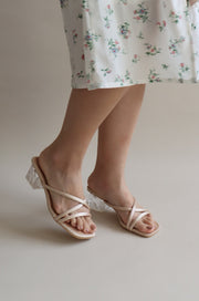Mabel Strappy Glass Heels (Champagne) - Our Daily Avenue