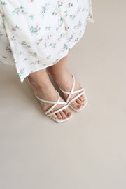 Mabel Strappy Glass Heels (White) - Our Daily Avenue