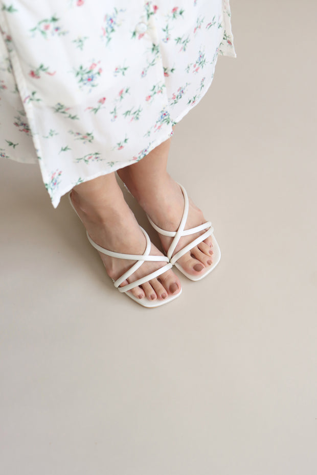 Mabel Strappy Glass Heels (White) - Our Daily Avenue