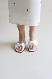Lacey Swiss Dot Sliders (White) - Our Daily Avenue