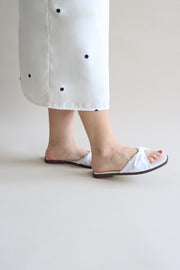 Lacey Swiss Dot Sliders (White) - Our Daily Avenue